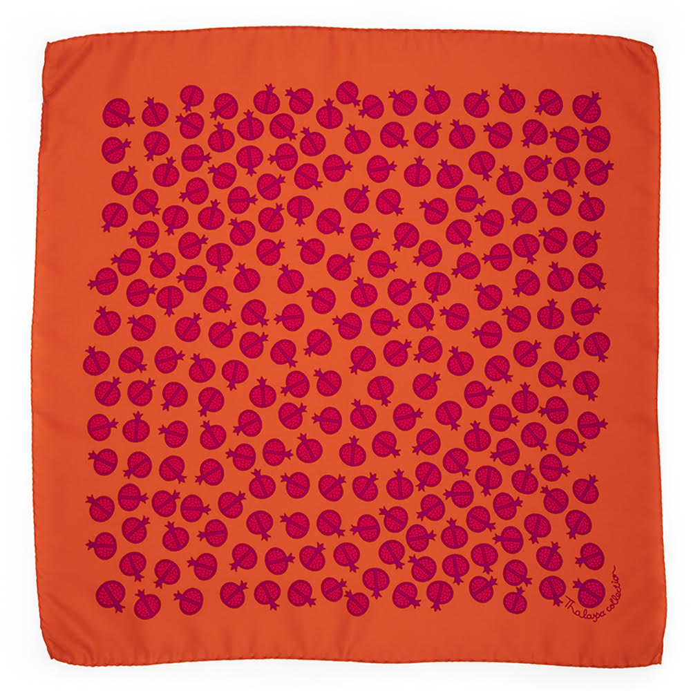POMEGRANATE POCKET SQUARE-BANDANA // ΜΑΝΤΗΛΙ ΤΣΕΠΗΣ-ΜΠΑΝΤΑΝΑ ΡΟΔΙ