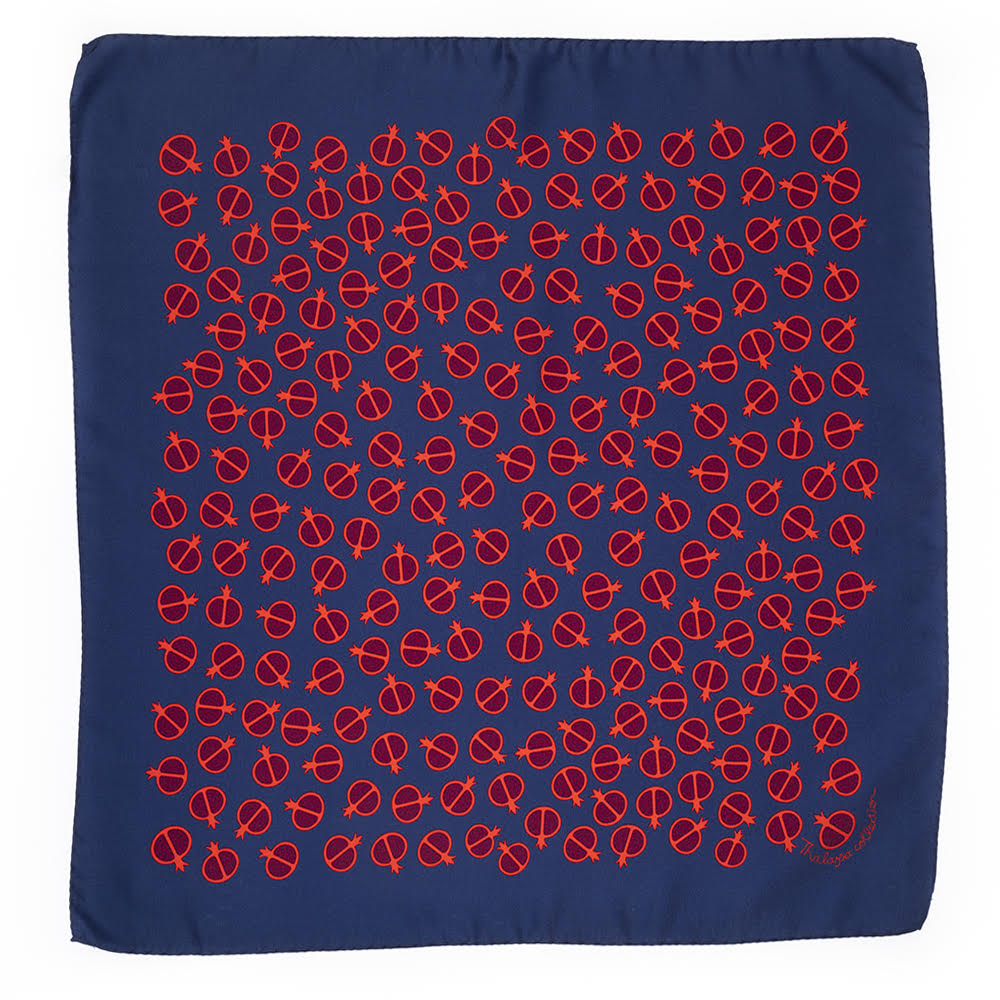 POMEGRANATE POCKET SQUARE-BANDANA // ΜΑΝΤΗΛΙ ΤΣΕΠΗΣ-ΜΠΑΝΤΑΝΑ ΡΟΔΙ